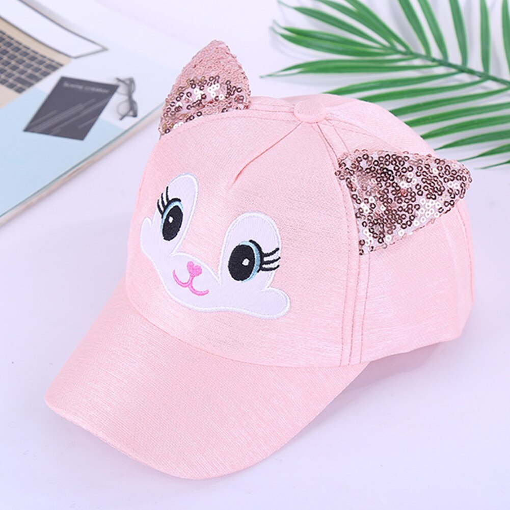 Cute Girls Baseball Caps Sequin Summer Breathable