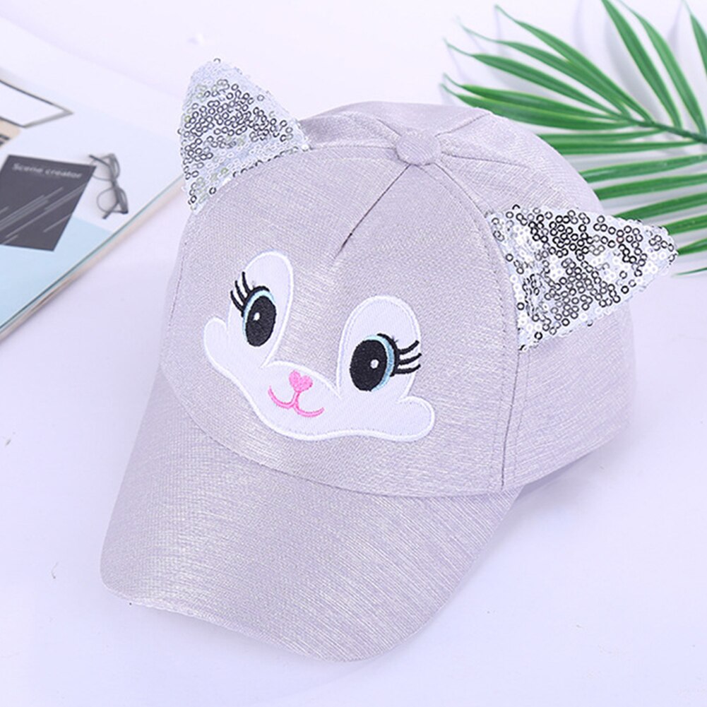 Cute Girls Baseball Caps Sequin Summer Breathable