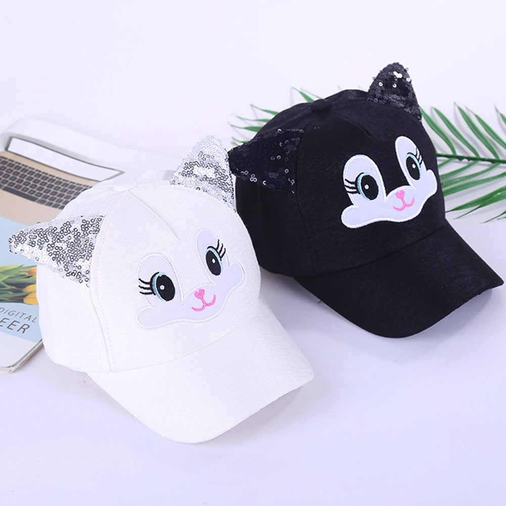 Cute Girls Baseball Caps Sequin Summer Breathable