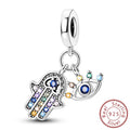 925 Silver Charms Beads Devil's Eye Cross Angel Charms Fit Original