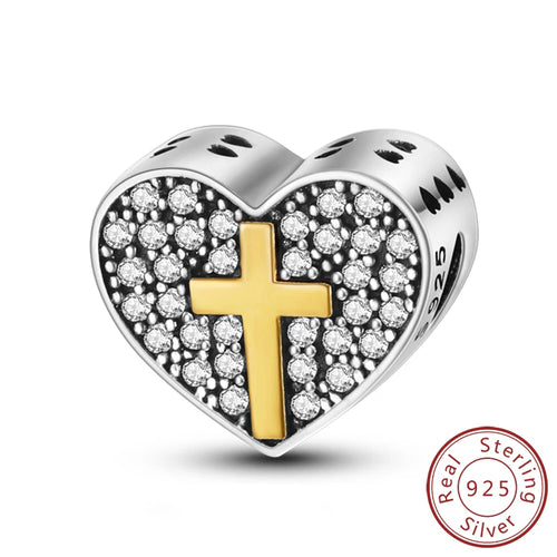 925 Silver Charms Beads Devil's Eye Cross Angel Charms Fit Original