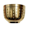 Gold Feng Shui Hundred Blessings Bowl Fine Workmanship Meaningful