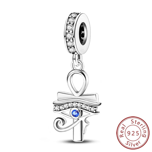 925 Silver Charms Beads Devil's Eye Cross Angel Charms Fit Original