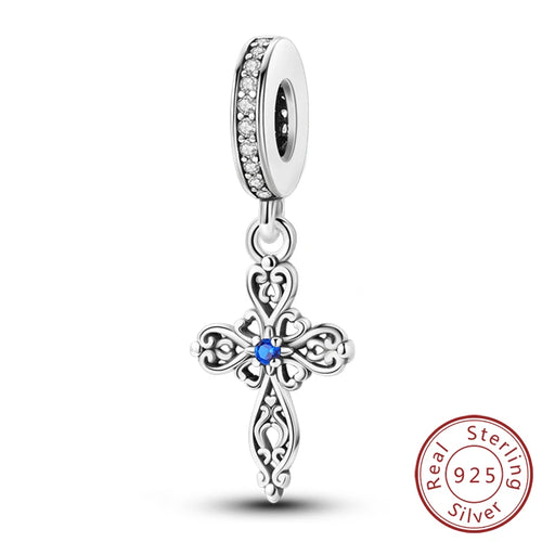 925 Silver Charms Beads Devil's Eye Cross Angel Charms Fit Original