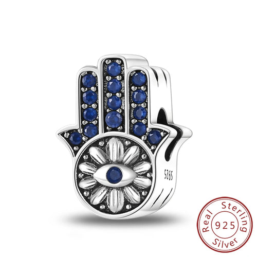 925 Silver Charms Beads Devil's Eye Cross Angel Charms Fit Original