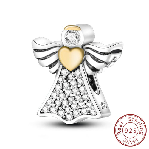 925 Silver Charms Beads Devil's Eye Cross Angel Charms Fit Original