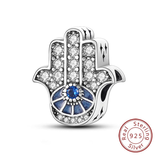 925 Silver Charms Beads Devil's Eye Cross Angel Charms Fit Original