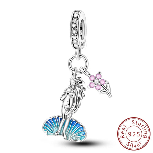 925 Silver Charms Beads Devil's Eye Cross Angel Charms Fit Original
