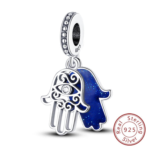 925 Silver Charms Beads Devil's Eye Cross Angel Charms Fit Original