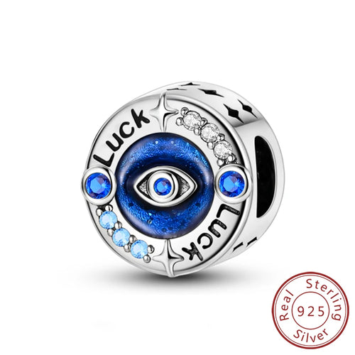 925 Silver Charms Beads Devil's Eye Cross Angel Charms Fit Original