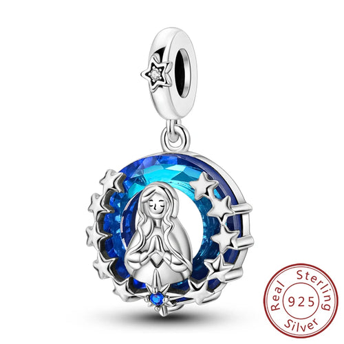 925 Silver Charms Beads Devil's Eye Cross Angel Charms Fit Original