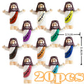 10/60pcs Mini Jesus Decorations Cartoon Statue Set for Holiday Party