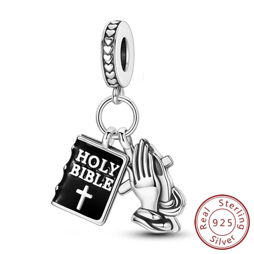 925 Silver Charms Beads Devil's Eye Cross Angel Charms Fit Original