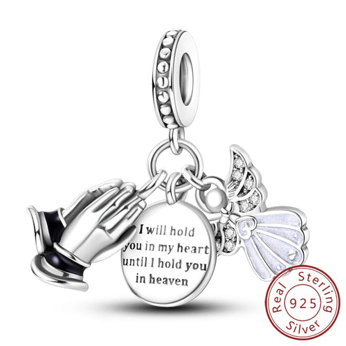 925 Silver Charms Beads Devil's Eye Cross Angel Charms Fit Original