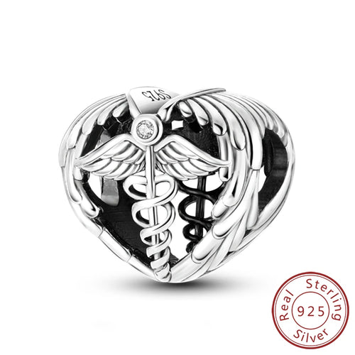 925 Silver Charms Beads Devil's Eye Cross Angel Charms Fit Original