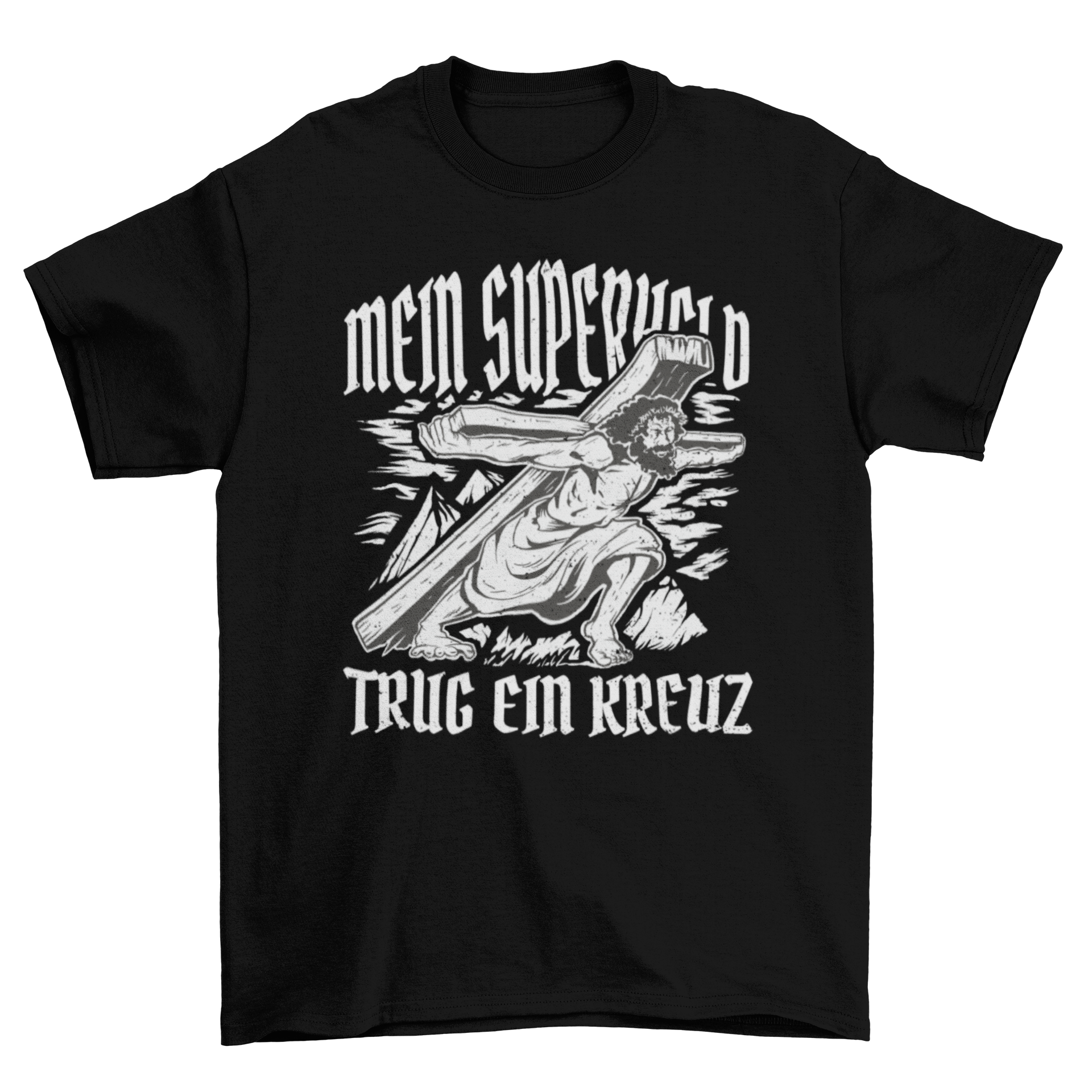 Jesus carrying cross religious t-shirt