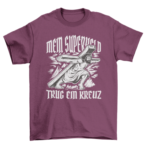 Jesus carrying cross religious t-shirt