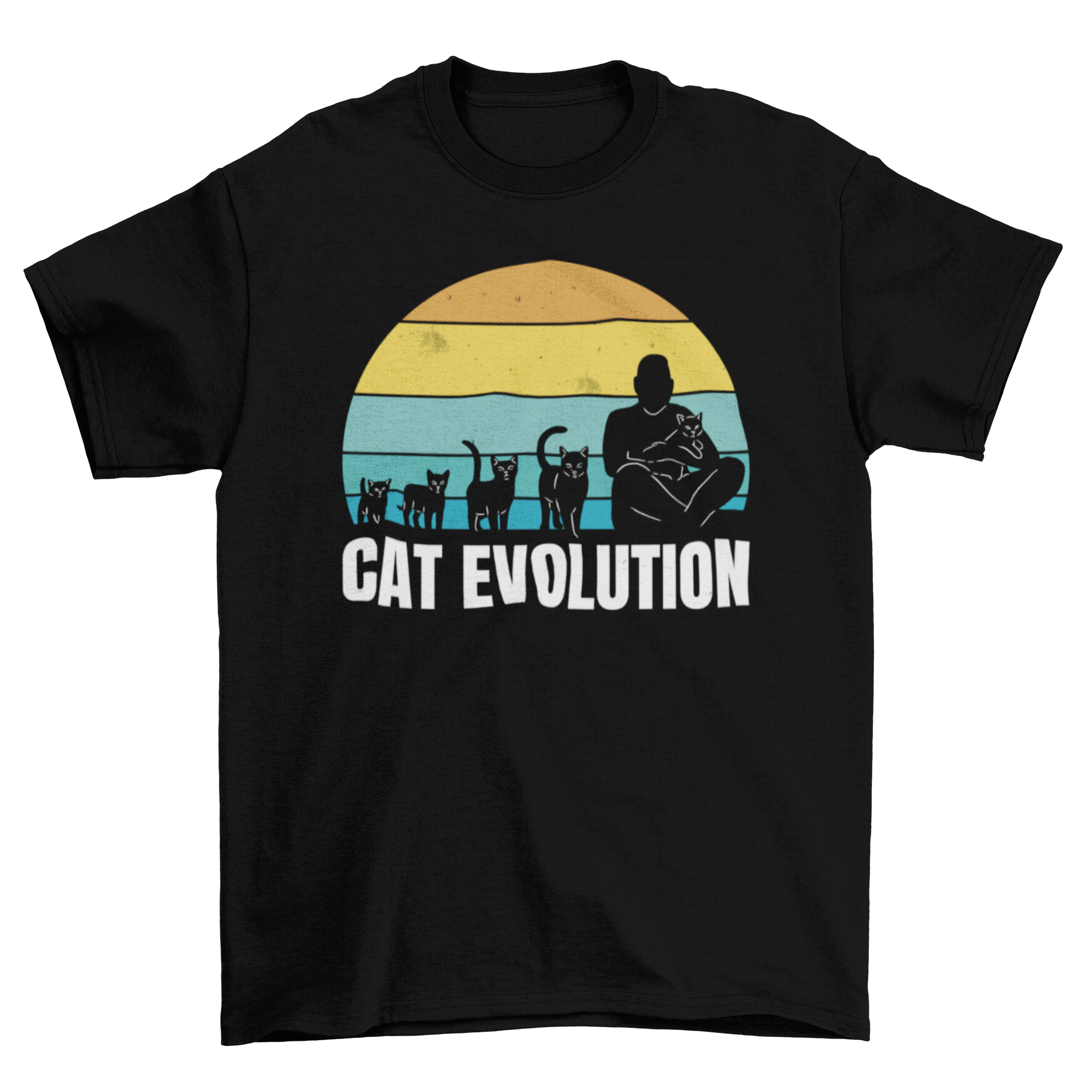 Cat evolution to human pet animal t-shirt