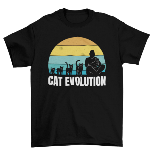 Cat evolution to human pet animal t-shirt