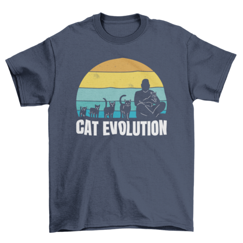 Cat evolution to human pet animal t-shirt