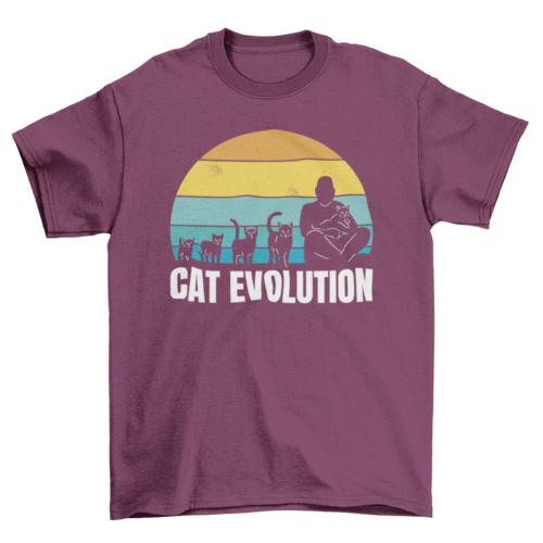 Cat evolution to human pet animal t-shirt