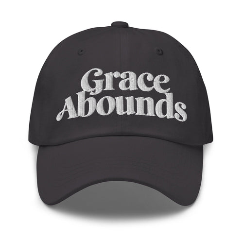 Embroidered Adjustable Baseball Cap - Grace Abounds - F/b