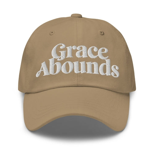 Embroidered Adjustable Baseball Cap - Grace Abounds - F/b