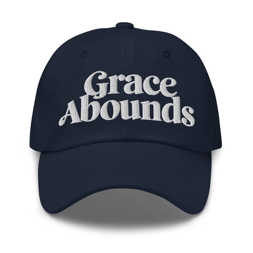 Embroidered Adjustable Baseball Cap - Grace Abounds - F/b