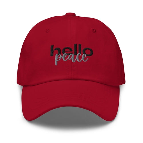 Embroidered Adjustable Baseball Cap - Hello Peace - F/b