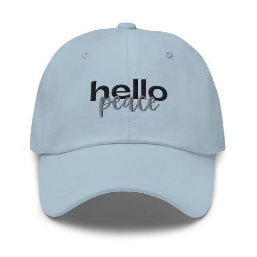 Embroidered Adjustable Baseball Cap - Hello Peace - F/b