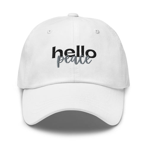 Embroidered Adjustable Baseball Cap - Hello Peace - F/b