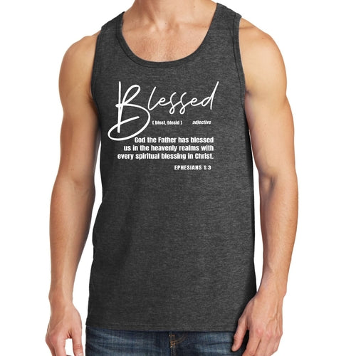 Mens Fitness Tank Top Graphic T-shirt Blessed in Christ