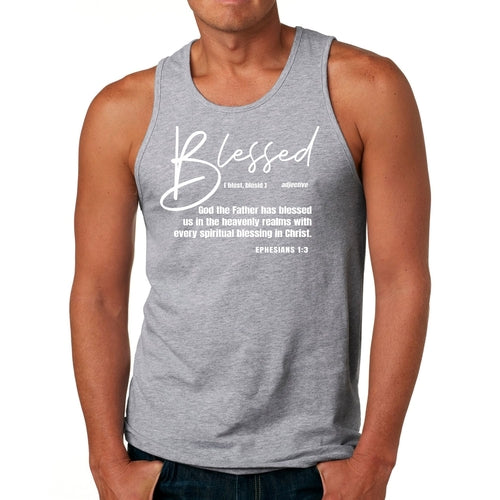 Mens Fitness Tank Top Graphic T-shirt Blessed in Christ