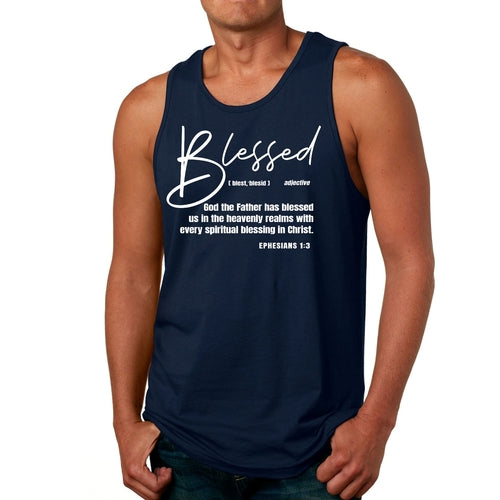 Mens Fitness Tank Top Graphic T-shirt Blessed in Christ