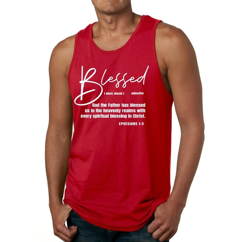 Mens Fitness Tank Top Graphic T-shirt Blessed in Christ