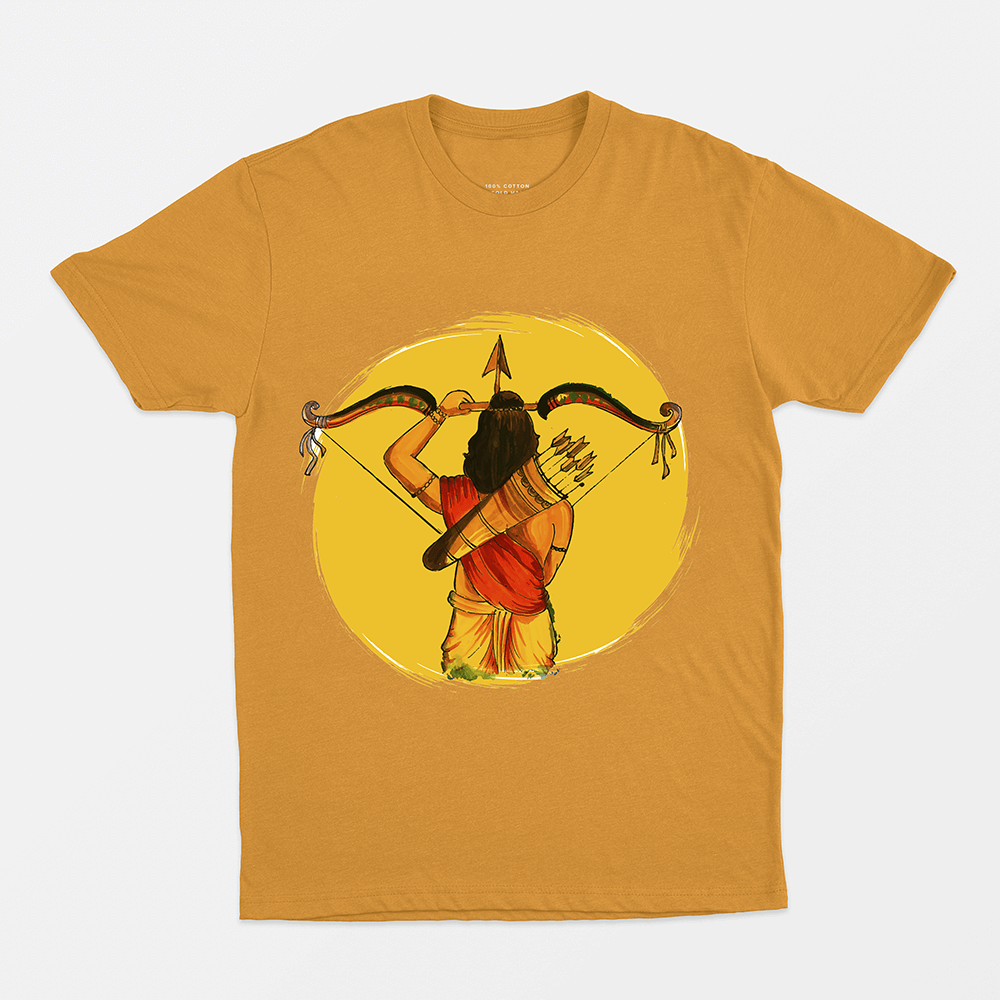 Lord Ram with bow Printed 100% cotton T-shirt